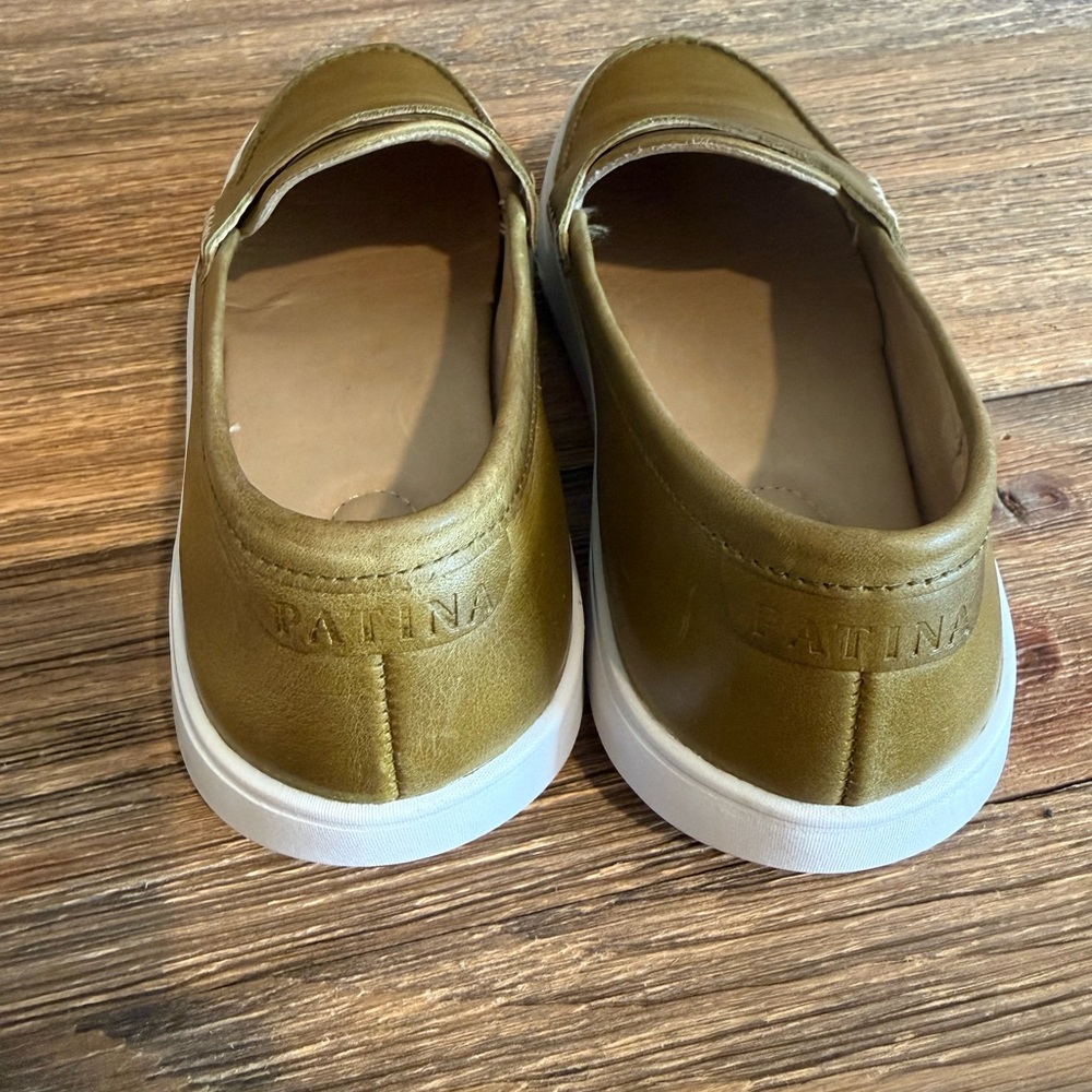 Patina leather Olive Green Slip-On Loafers - Picture 7 of 11